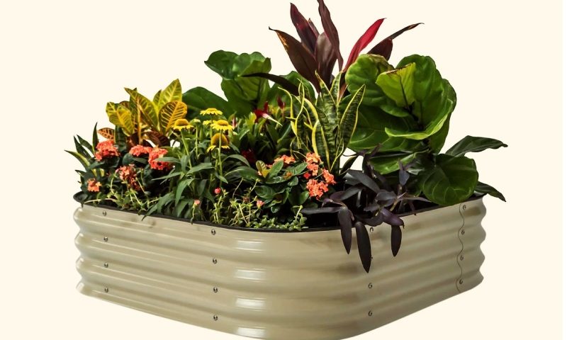 galvanized raised bed planter