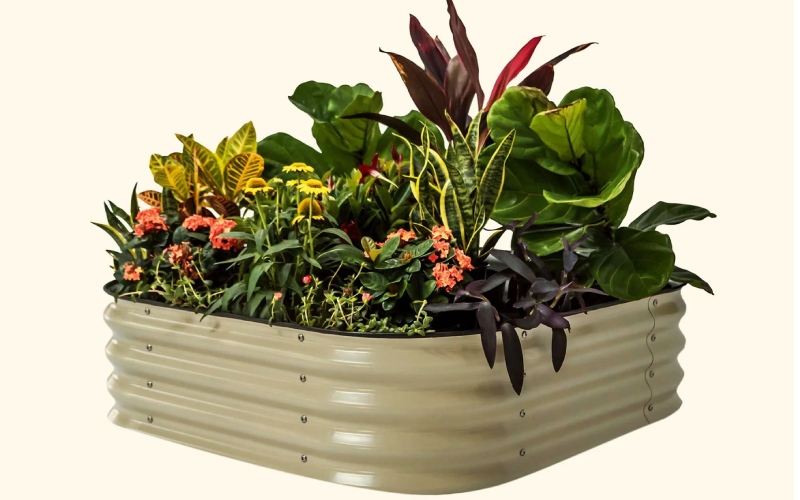galvanized raised bed planter