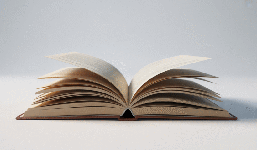 Academic journal open on a clean white background